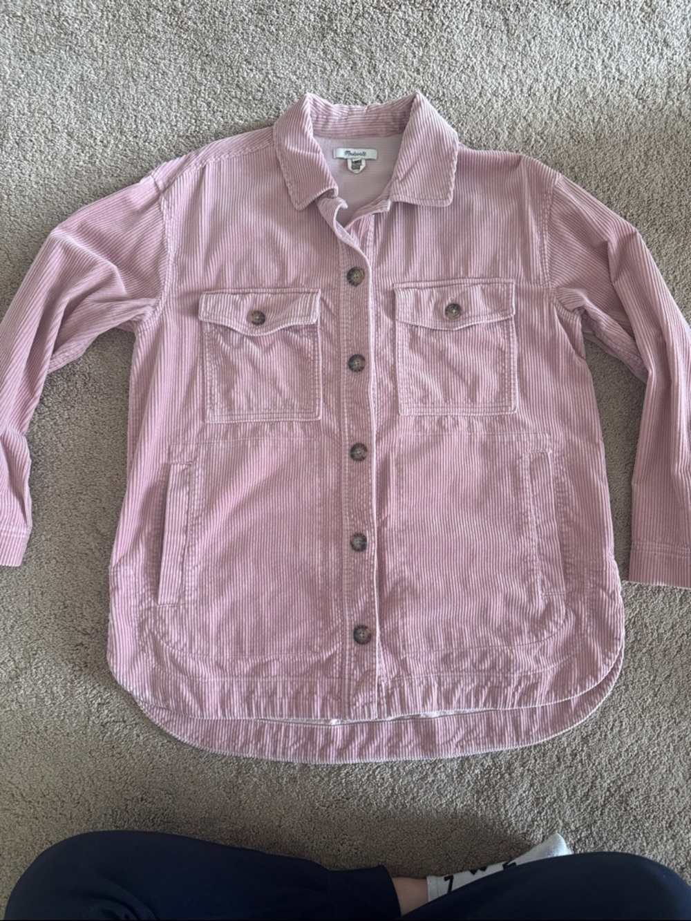 Women’s Pink Corduroy Button-Front Shacket